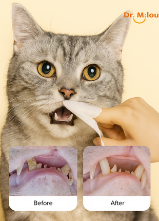 Dr. Milou Pet Dental Finger Wipes – Daily Oral Care for Dogs & Cats