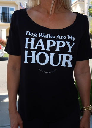 Dog Walks are my Happy Hour | Women's Scoop Neck Weekend Tee