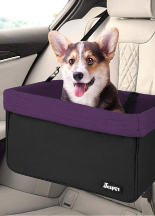 Jespet Car Travel Dog Booster Seat & Seat belt, Grey/Black