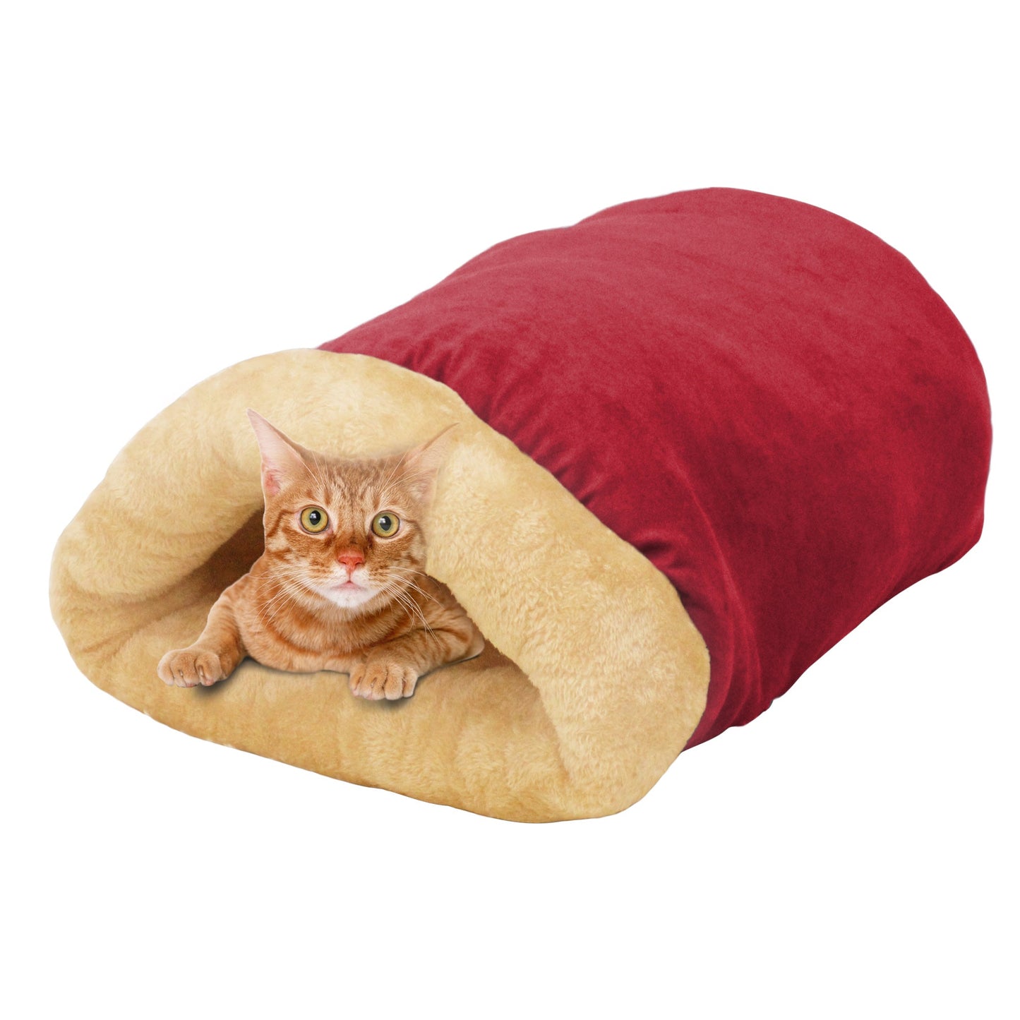 GOOPAWS 4 in 1 Self Warming Burrow Cat Bed Sleeping Cave, Sage Green