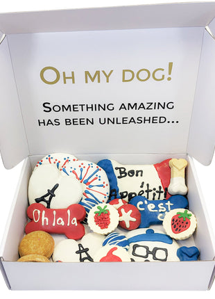 French Themed Dog Treats Gift Box