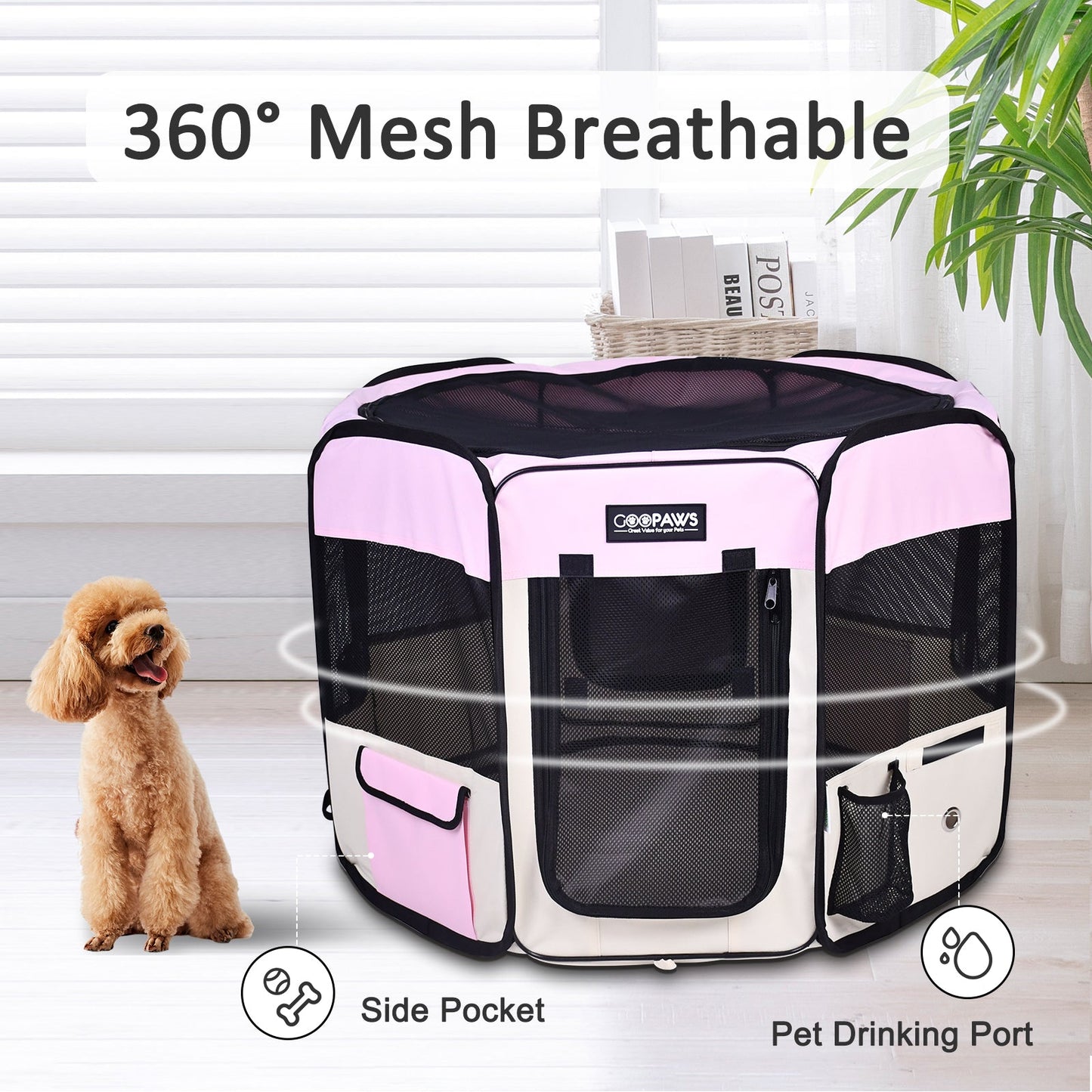 Jespet 2-Door Portable Soft-Sided Dog, Cat & Small Pet Exercise Playpen - Pup List