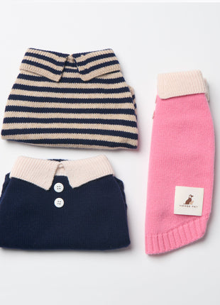 Nooee Pet Polo Wool Sweater – 100% Wool Knit with Classic Collar