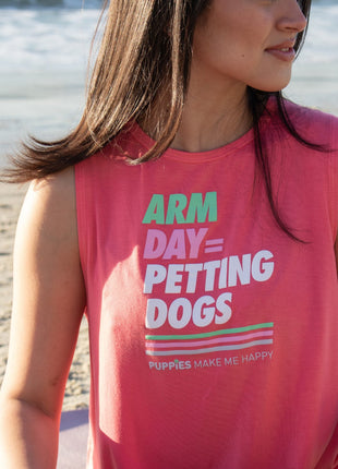 Arm Day = Petting Dogs Tank Top | Gift for Dog Lovers & Dog Moms