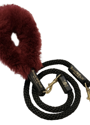 Bundle Shearling Fur Grip + Rope Leash for Dogs