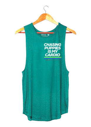 Chasing Puppies Is My Cardio Relaxed Women’s Tank | Gift for Dog Lovers