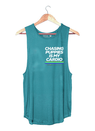 Chasing Puppies Is My Cardio Relaxed Women’s Tank | Gift for Dog Lovers