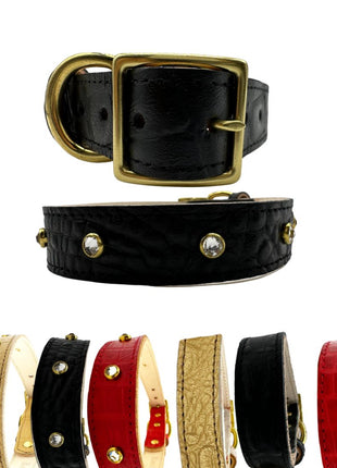 Croc Leather Dog Collar