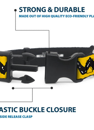 Plastic Clip Collar - Peanuts Charlie Brown Zig Zag Stripe Yellow/Black