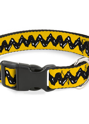 Plastic Clip Collar - Peanuts Charlie Brown Zig Zag Stripe Yellow/Black