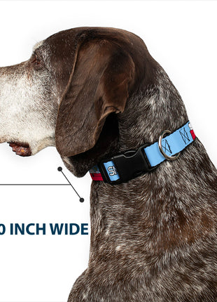 Plastic Clip Collar - Peanuts Snoopy and Woodstock Dog House Pose and Text Sky Blue