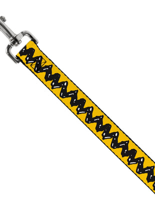 Dog Leash - Peanuts Charlie Brown Zig Zag Stripe Yellow/Black