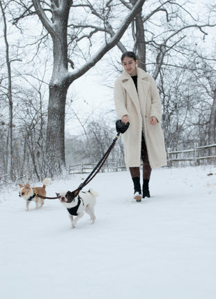 Bundle Shearling Fur Grip + Rope Leash for Dogs