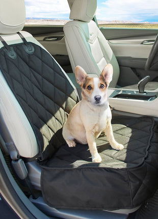 GOOPAWS Quilted Scratchproof Dog Front Car Seat Cover, Black, 40"L - Pup List