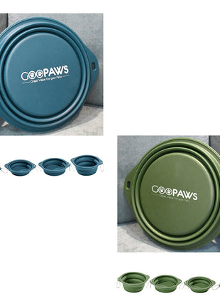 GOOPAWS 2 Pack Silicone Non-Skid Travel Dog and Cat Bowl - Pup List