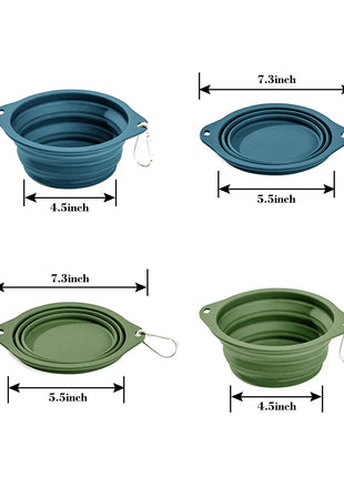 GOOPAWS 2 Pack Silicone Non-Skid Travel Dog and Cat Bowl - Pup List