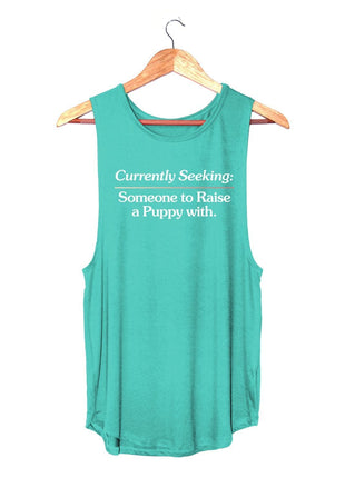 Currently Seeking Someone to Raise a Puppy With ~ Women's Sleeveless Tank