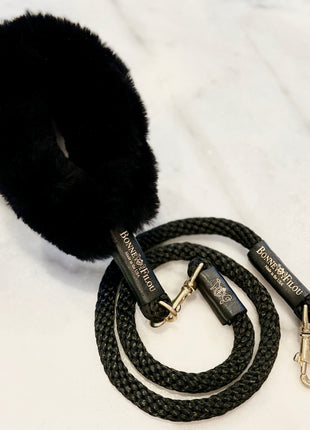Bundle Shearling Fur Grip + Rope Leash for Dogs