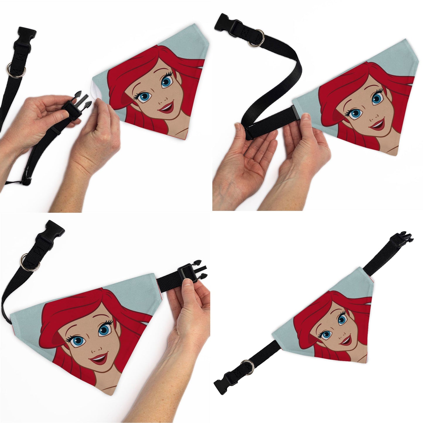 Pet Bandana - The Little Mermaid Ariel Face Close-Up Light Blue