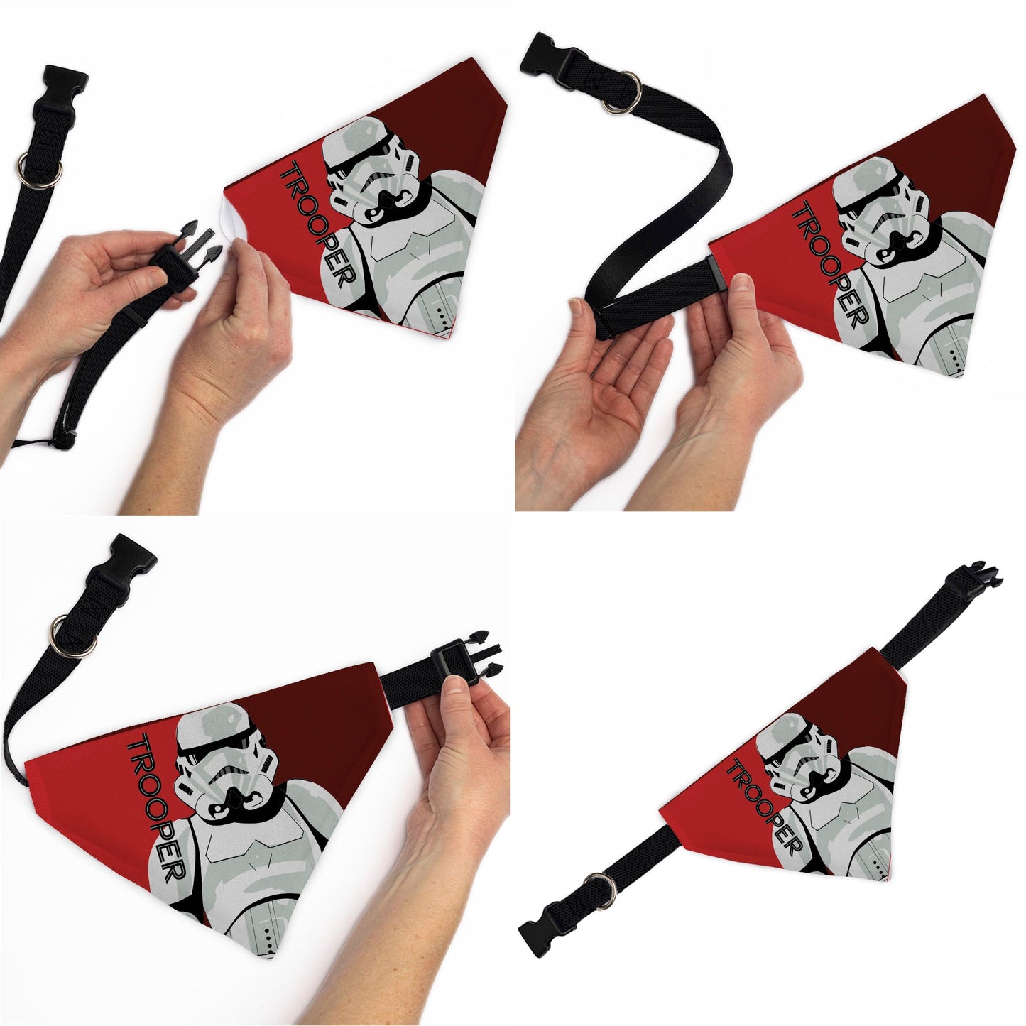 Pet Bandana - Star Wars TROOPER Text and Stormtrooper Pop Art Pose Reds/Black
