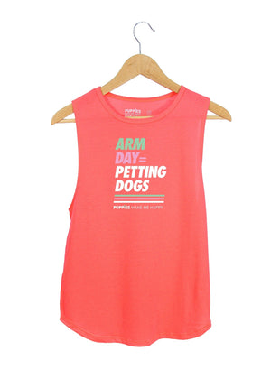 Arm Day = Petting Dogs Tank Top | Gift for Dog Lovers & Dog Moms