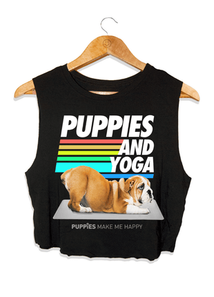 Puppies & Yoga | Custom Dog Crop Top | Gift for Dog Lovers