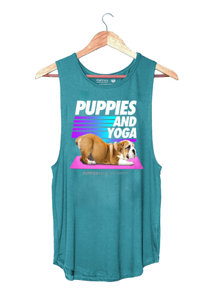 Puppies & Yoga OG Sleeveless Top | Custom Dog Tank | Gift for Dog Moms