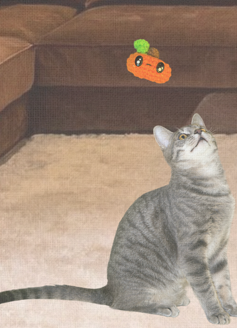 Handmade Catnip Toy | Larry the Pumpkin – A Halloween Chunkle Puff Infused with Miracle Nip Botanicals