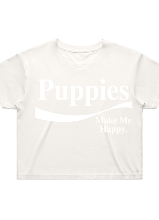 Enjoy Puppies Make Me Happy Crop Top | Gift for Dog Lovers