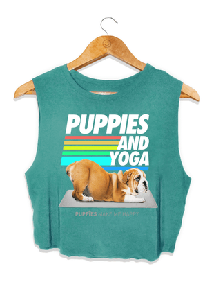 Puppies & Yoga | Custom Dog Crop Top | Gift for Dog Lovers