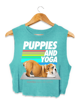 Puppies & Yoga | Custom Dog Crop Top | Gift for Dog Lovers