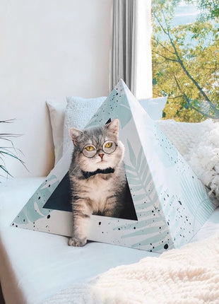'Oasis' Cardboard Cat Pyramid