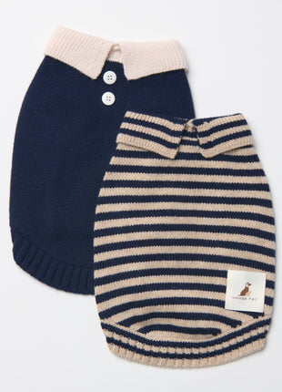 Nooee Pet Polo Wool Sweater – 100% Wool Knit with Classic Collar