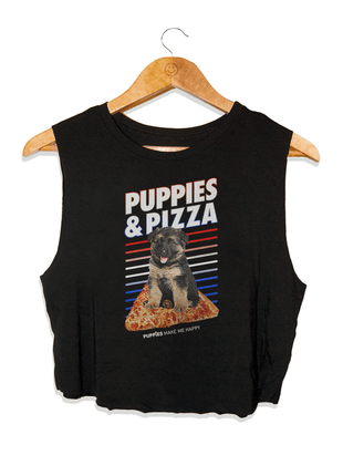 Puppies & Pizza Crop Top | Custom Dog Lover Shirt | Gift for Dog Moms