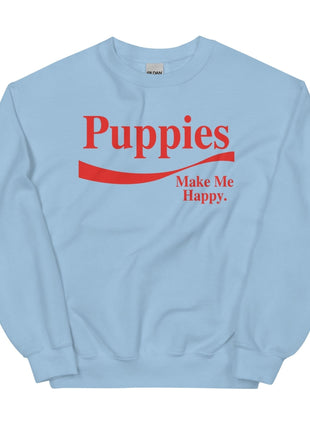Enjoy Puppies Make Me Happy | Unisex Sweatshirt | Red Font