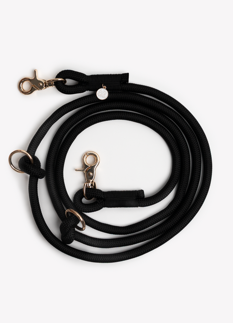 'Black' - Hands Free Braided Leash