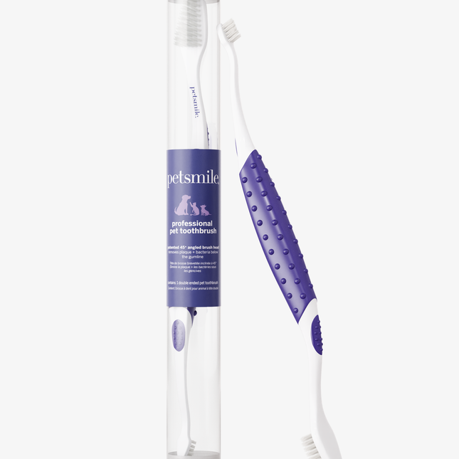 Professional Pet Toothbrush - Patented 45° Dual-Ended Brush Head