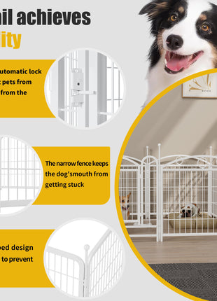 Dog Playpen Indoor 24 inch 8 Panels Metal Dog Pen Pet Dog Fence Outdoor Exercise Pen with Doors, Heavy Duty Dog Fence Puppy Pen for Large Medium Small Dogs Indoor Outdoor Foldable Pet Exercise Pen