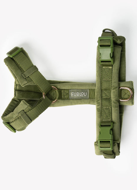Green - Velvet Dog Harness