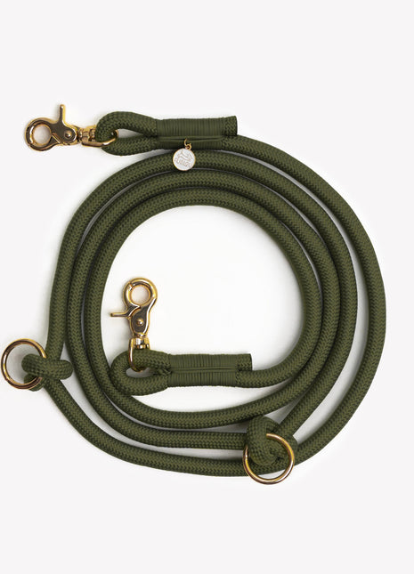 'Moss Green' - Hands Free Braided Leash