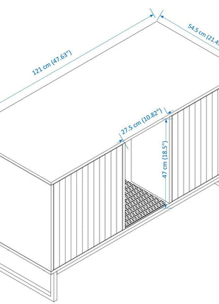 Modern Wooden Cat House with Scratching Mat - 47.64' x 21.46' x 25.98', 76.4 lbs