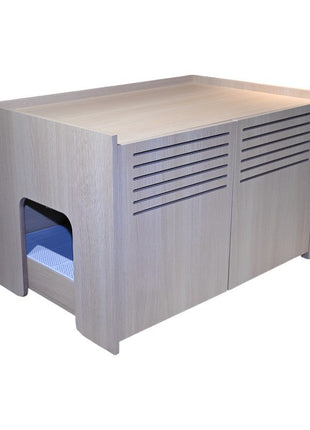 Modern Wooden Cat House with Scratching Pad , Cat Litter Box Enclosure, Spacious Hidden Cat Litter Box -33.46' x 21.06' x 21' , 45.87 lbs