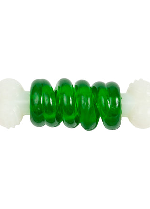 Country Living Bone-a-Treat Dog Chew Toy – Orange Bulged Balls & Green Spiral Ring