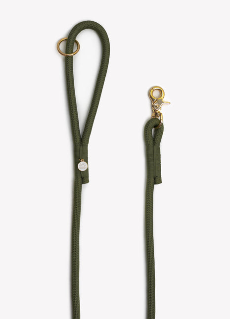 'Moss Green' - Braided Rope Leash