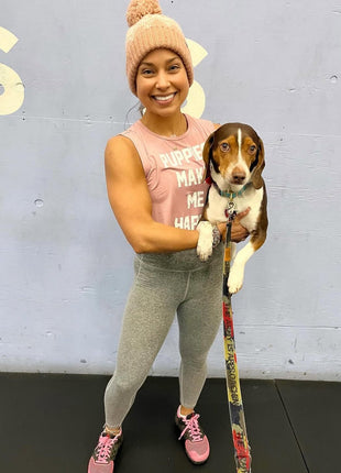 Puppies Make Me Happy | Crop Tank Gift For Dog Lovers Made in USA