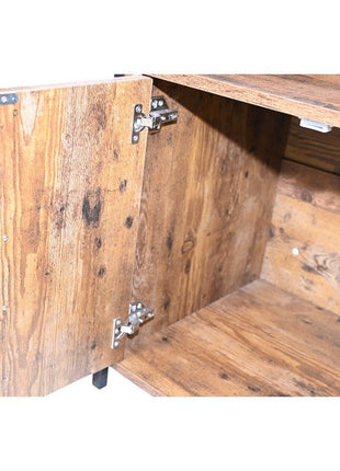 Rustic Brown Wooden Cat Litter Box Enclosure, Spacious Hidden Cat Litter Box with Scratching Mat Furniture for Bedroom, Bathroom, Living Room-31.9'x17.7'x31.4', 61 lbs