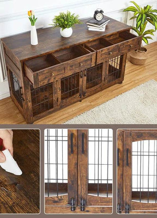 Dog Crate Furniture with Openable Partition