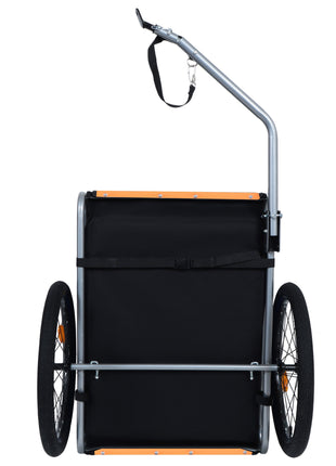 Large Folding Bike Trailer for Dogs – 66LB Capacity All-Terrain Pet Carrier, Durable Steel Frame for Cycling, Jogging, Camping & Outdoor Adventures, Black-Orange