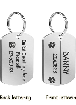 Engraved Personalized Stainless Steel Dog Tag - Pup List