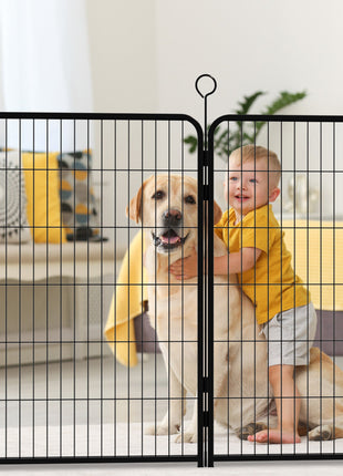 16 Panels Heavy Duty Metal Playpen with Self-Locking Gate, Extra Tall 40' Dog Fence Pet Exercise Pen for Outdoor and Indoor-Easy Setup Exercise Pen for Large Dogs
